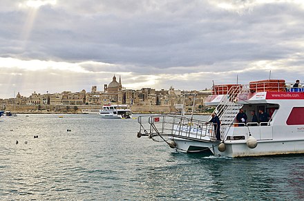 A Valetta ferry about to dock
