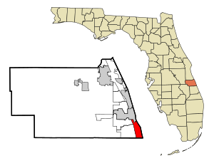 Indian River County Florida Incorporated and Unincorporated Areas South Beach Highlighted.svg