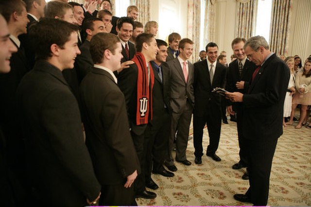 The 2004 team at the White House in May 2005 with President George W. Bush