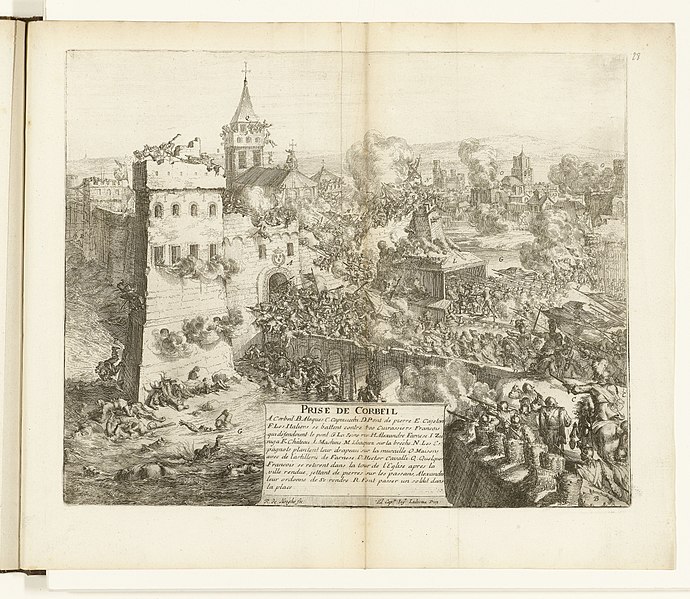 File:Inname van Corbeil, 1590 Prise de Corbeil (titel op object) Guerres de Flandres (serietitel), BI-1929-10-28.jpg