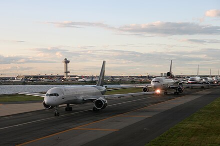 Airplanes waiting to take off at JFK