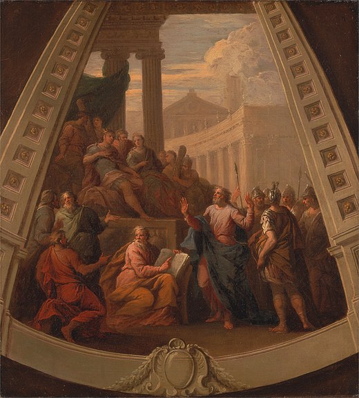 Sint-Paulus verschijnt voor Antonius Felix (James Thornhill rond 1710)