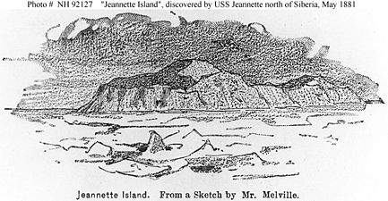 Kresba ostrova Jeannette z roku 1881