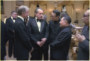 Jimmy Carter, Richard Nixon and Deng Xiaoping during the state dinner for the Vice Premier of China