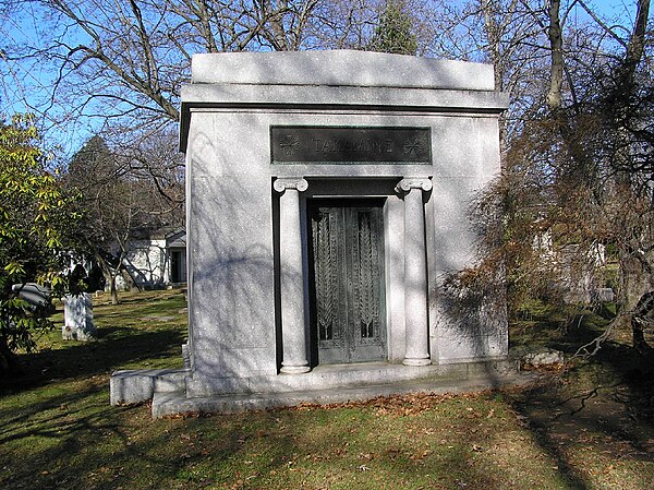 The mausoleum of Jokichi Takamine in Woodlawn Cemetery, Bronx, New York City