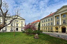 Campus principal, vue sur la palais de Kazimierz.