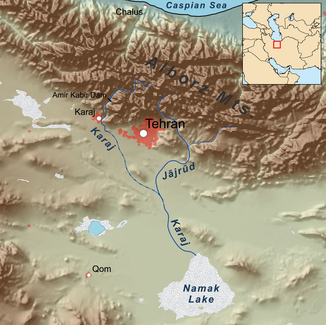 Topografische Karte des Flussverlaufes