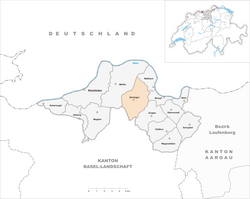 Harta e komunës Zeiningen në distriktin Rheinfelden