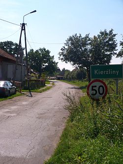 Verkehrsschild in Kierźliny