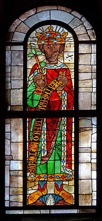 Царь Давид из Аугсбургского собора, конец 11 века.  Один из серии пророков, которые являются старейшими витражами на месте.