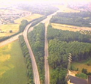 Knooppunt Kruisdonk anno 1995, vanuit het noorden