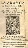 Titelblatt Araucana, 1574