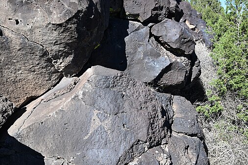 Petroglyphs at La Cieneguilla Petroglyph site, NM