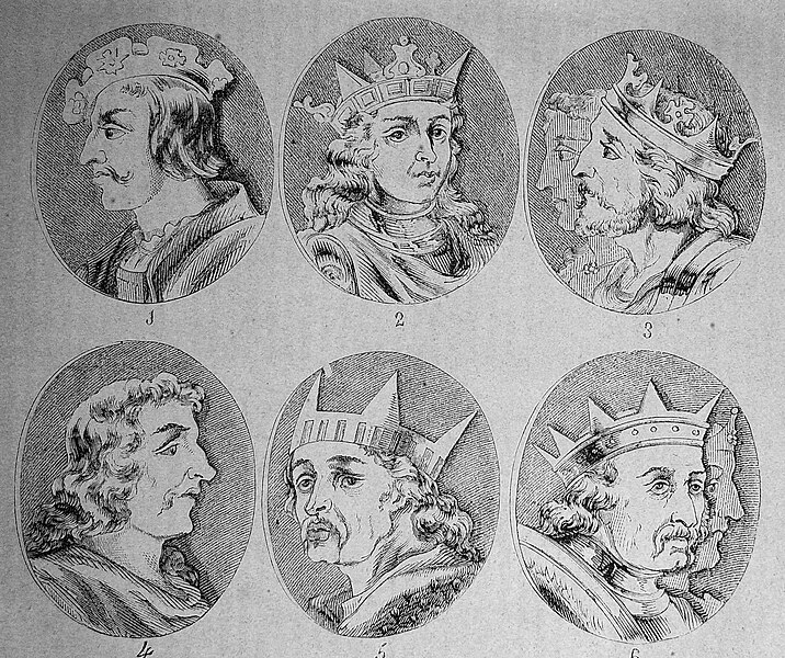 File:Las Glorias Nacionales, 1852 "Nº X de Reyes de España.1. Alonso V 2. Bermudo III 3. Fernando I y Sancha 4. Sancho II 5. Alonso VI 6. Urraca y Alonso su esposo". (4013188573).jpg