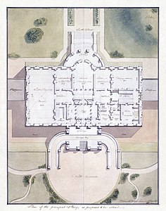 ABD başkanlarının resmî ikametgâhı olan Beyaz Saray'ın mimari planı (1807). (Üreten:Benjamin Henry Latrobe)