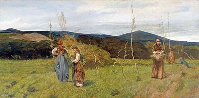 Giovanni Fattori, Three Peasants in a Field, 1866–67