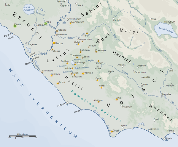 Mappa del Lazio antico