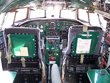 The cockpit of an L-749