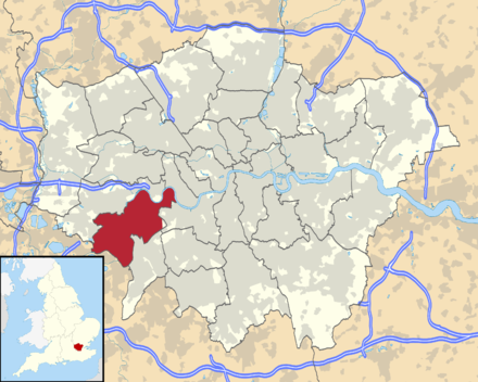 Location of the Richmond-Kew area in London