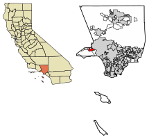 Расположение Калабасаса в округе Лос-Анджелес, Калифорния