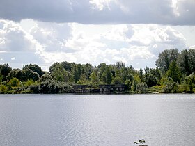 Uitzicht op Lucavsala vanuit Zaķusala.