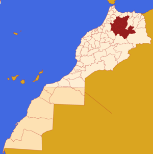 Localização da região em Marrocos.