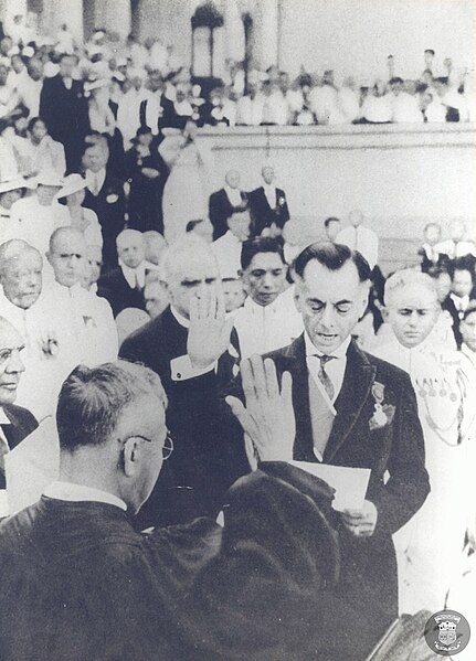 The Inauguration of Manuel L. Quezon as President of the Commonwealth of the Philippines on Nov 15, 1935