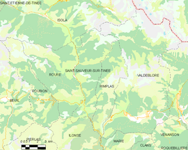 Mapa obce Saint-Sauveur-sur-Tinée