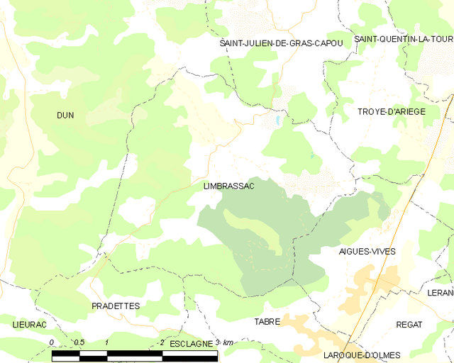 Poziția localității Limbrassac