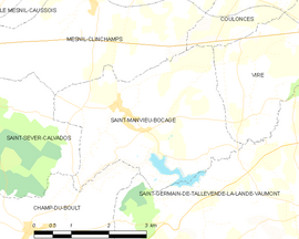 Mapa obce Saint-Manvieu-Bocage