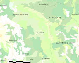 Mapa obce Les Tonils