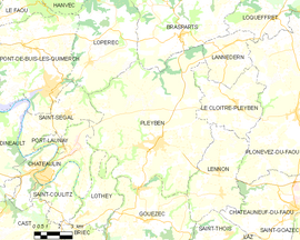 Mapa obce Pleyben