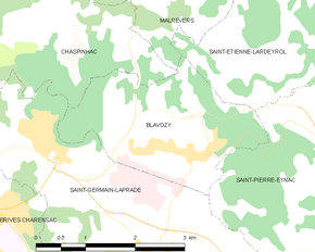 Poziția localității Blavozy