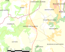 Mapa obce Lempdes-sur-Allagnon