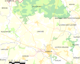 Mapa obce Lanouée
