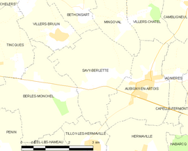Mapa obce Savy-Berlette
