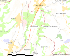 Poziția localității Saint-Girod