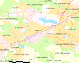 Mapa obce Trappes