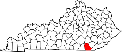 Map of Kentucky highlighting Whitley County.svg