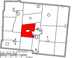 Harrison Township okulunun Logan County şehrindeki konumu