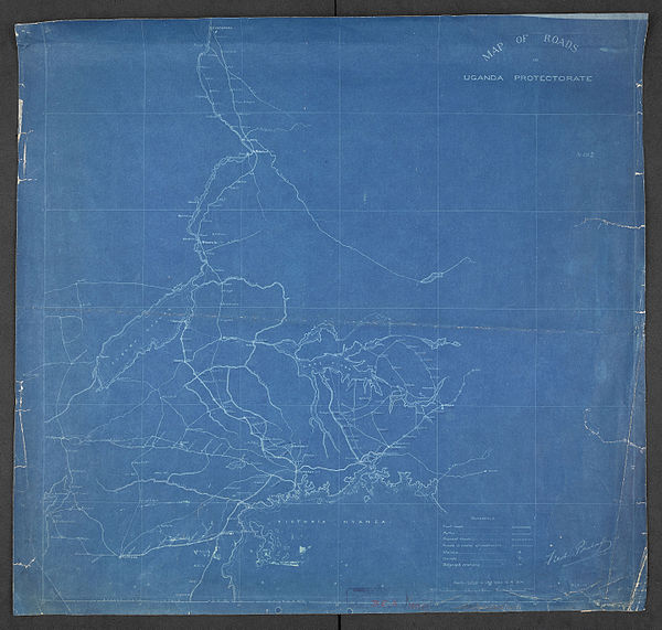 600px map of roads in uganda protectorate. %28womat afr bea 189 1%29