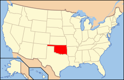 Oklahomas beliggenhed i USA