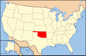 Map of the U.S. with Oklahoma highlighted