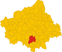 Il territorio comunale nella provincia di Treviso.