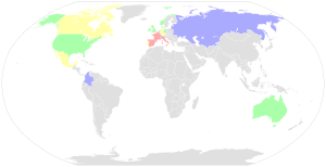 A map of the world showing the number of riders per nation participated in the race.