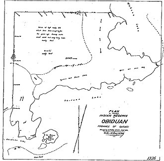 Map of the planned Indian Reserve of Obijuan (Obedjiwan) in 1914 Map of the Planned Indian Reserve of Obijuan (Obedjiwan).jpg