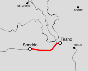 Strecke der Bahnstrecke Sondrio–Tirano