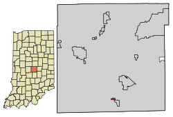 Location of Homecroft in Marion County, Indiana.
