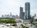 Construction of the Biscayne Wall in downtown Miami in October 2006