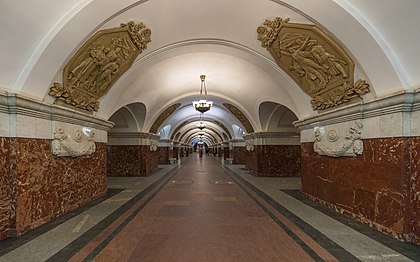 Estação de metrô Krasnopressneniskaia em Moscou, Rússia (definição 7 562 × 4 726)